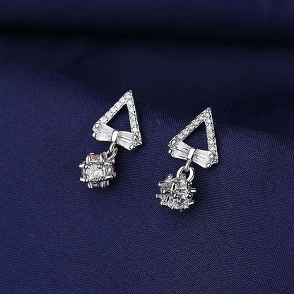 925 Sterling Silver Jewelry Women Fashion Cute Tiny Clear Crystal CZ Stud Earrings Gift for Girls Teens Lady Gift