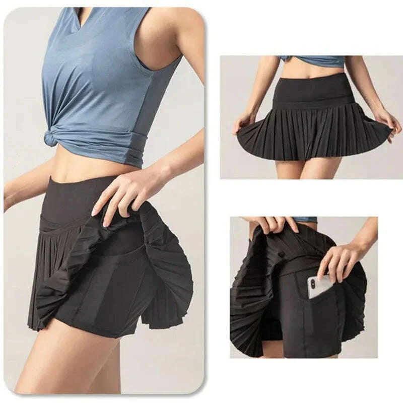 Cloud Hide Women Sports Tennis Skirts Golf Skirt Fitness Shorts High Waist Athletic Running Short Quick Dry Sport Skort Pocket