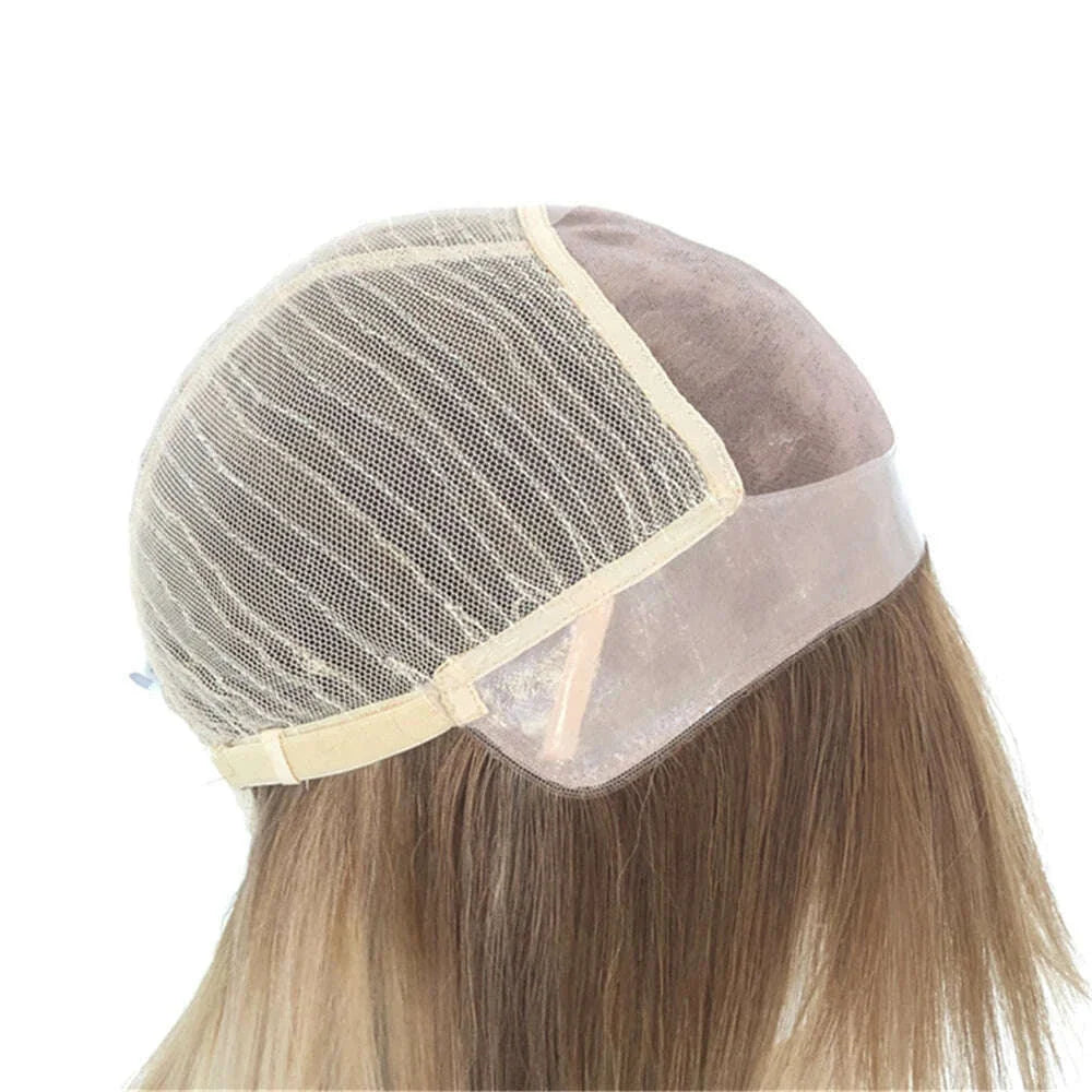 5.5*5.25 Mono Top Monofilament Ventilated Wig with PU Front Jewish Mono Base Closure Human Hair Lace Toupee Base for White Women