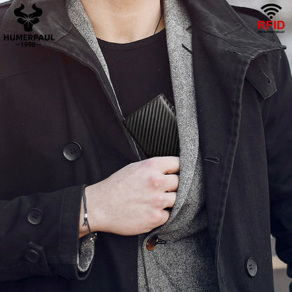 Wholesale Smart Credit Cards Holder Custom Logo Pop-Up Wallet for Men RFID Blocking Aluminum Carbon Fiber Credit CardHolder Case