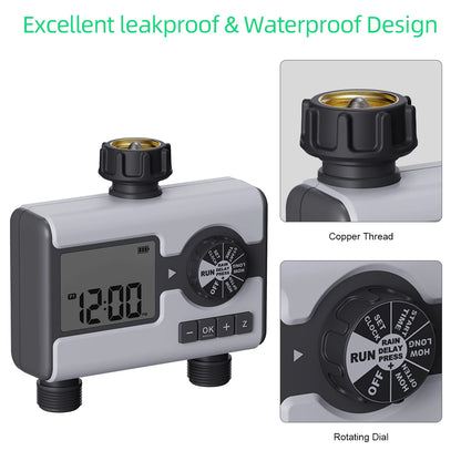 Wholesale Two-Outlet Digital Irrigation Timer Automatic Garden Watering with LCD Display WiFi Communication Plastic/Metal Timer