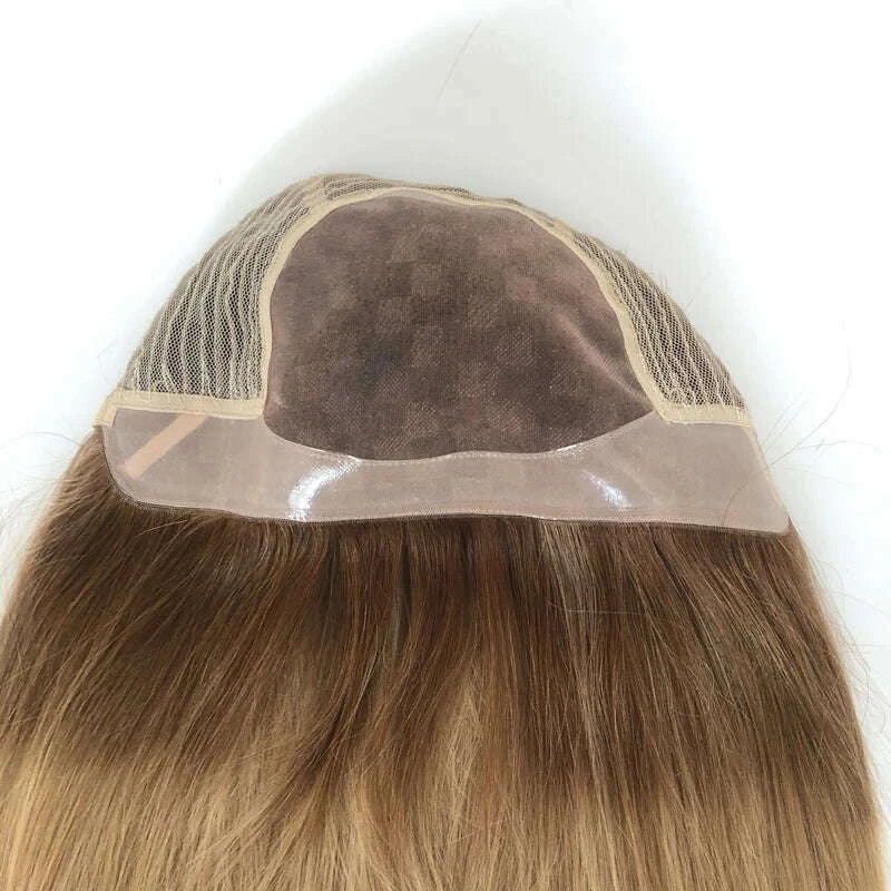 5.5*5.25 Mono Top Monofilament Ventilated Wig with PU Front Jewish Mono Base Closure Human Hair Lace Toupee Base for White Women