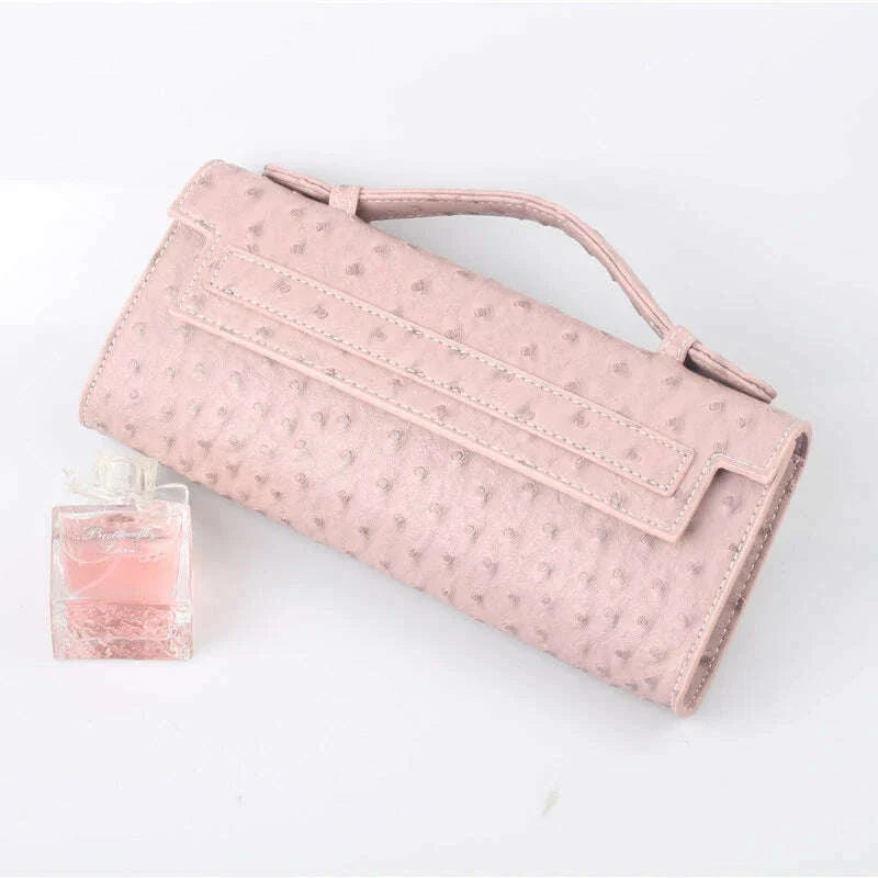 XMESSUN Customized Ostrich Pattern Long Clutch Bag PU Leather Party Tote Bag High Quality Designer Handbags Ins Trendy Bag