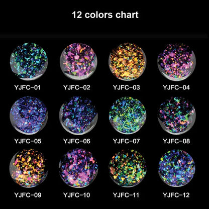 5ml Aurora Nail Gel Top Coat 12 Colors Clear UV Gel Sparkling Nail Polish Art Design Glitter Hybrid Gel Varnish