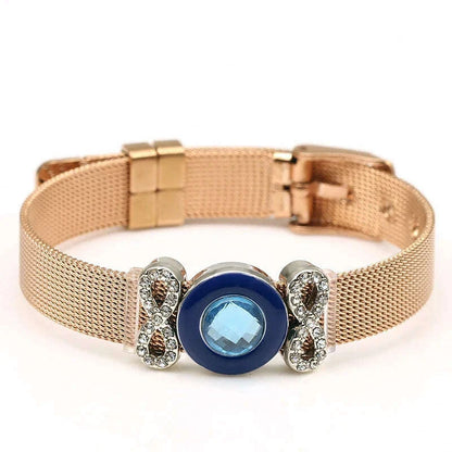 DINGLLY Two-tone Stainless Steel Mesh Bracelets For Women Men Love Heart Beaded 10mm Ribbon Mesh Bracelet & Bangle Gifts