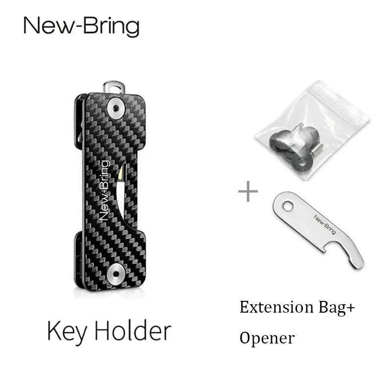 NewBring Smart Key Holder Keychain Car Key Wallets Ring Collector Housekeeper Carbon Fiber G2 DIY EDC Pocket Key Organizer Smart