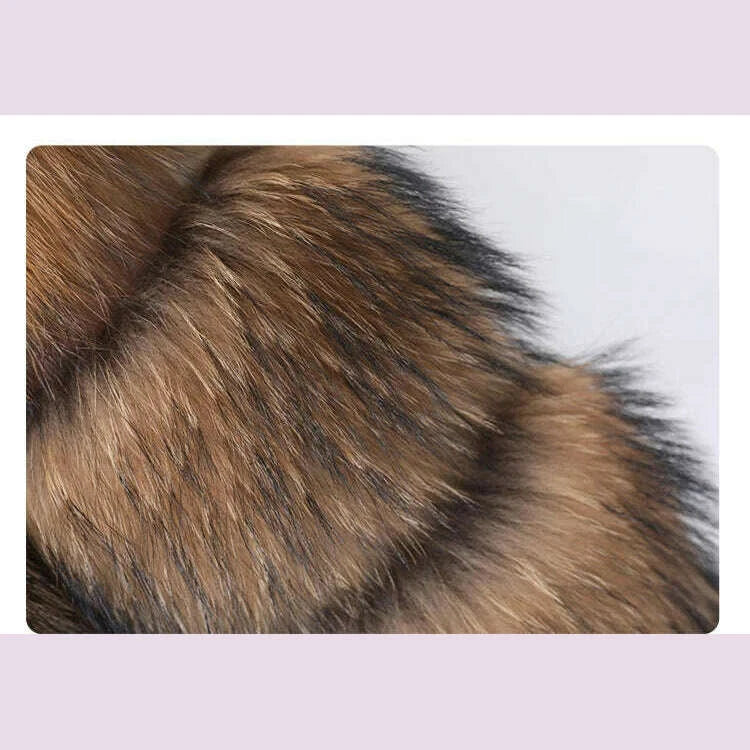 MAOMAOKONG Super Hot Winter Women Luxury Thick Real Raccoon Fur Coat Natural Fox Fur Jacket Plus Size Furry Jackets Female Vest