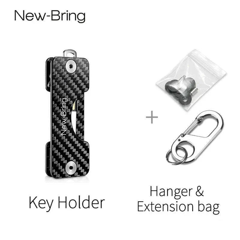 NewBring Smart Key Holder Keychain Car Key Wallets Ring Collector Housekeeper Carbon Fiber G2 DIY EDC Pocket Key Organizer Smart