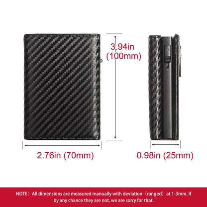 Wholesale Smart Credit Cards Holder Custom Logo Pop-Up Wallet for Men RFID Blocking Aluminum Carbon Fiber Credit CardHolder Case