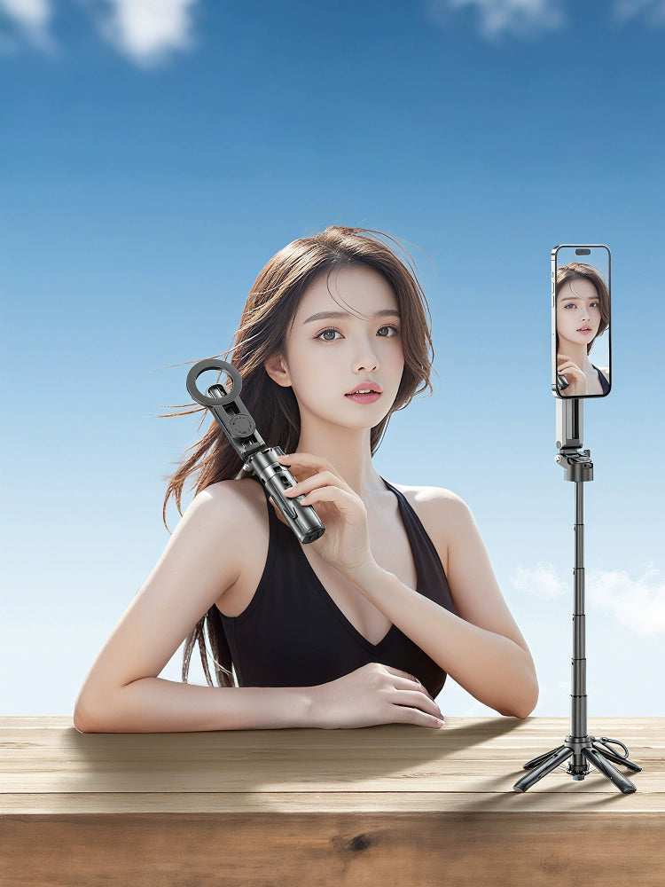 Far Monkey Magnetic Mobile Phone Photography Handle Magnetic Suction Selfie Stick Multi-Function Auxiliary Shooting Rod Outdoor Travel Photography Assistant Portable Photo Shooting Rotatable Rocker Handheld Magnetic Suction F