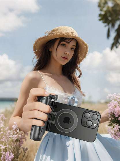 Far Monkey Magnetic Mobile Phone Photography Handle Magnetic Suction Selfie Stick Multi-Function Auxiliary Shooting Rod Outdoor Travel Photography Assistant Portable Photo Shooting Rotatable Rocker Handheld Magnetic Suction F