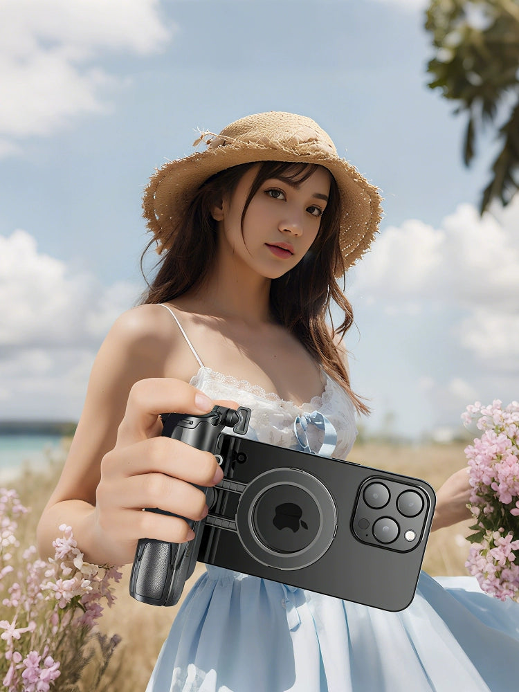Far Monkey Magnetic Mobile Phone Photography Handle Magnetic Suction Selfie Stick Multi-Function Auxiliary Shooting Rod Outdoor Travel Photography Assistant Portable Photo Shooting Rotatable Rocker Handheld Magnetic Suction F