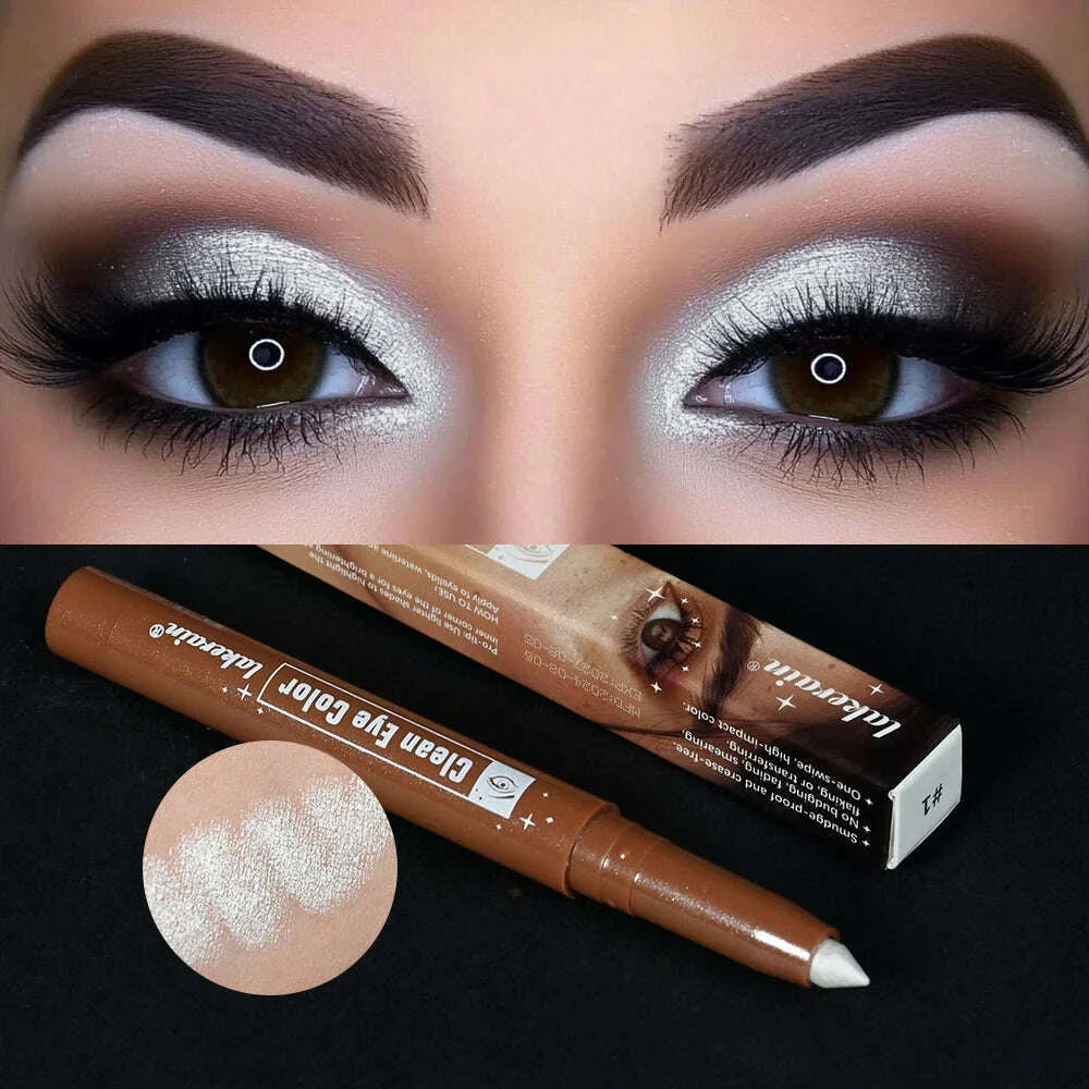 1pc Shimmering Eyeshadow Highlight Stick Glitter White Eyeshadow Pencil for Bright Eyes Dazzling Effect Makeup Highlighter