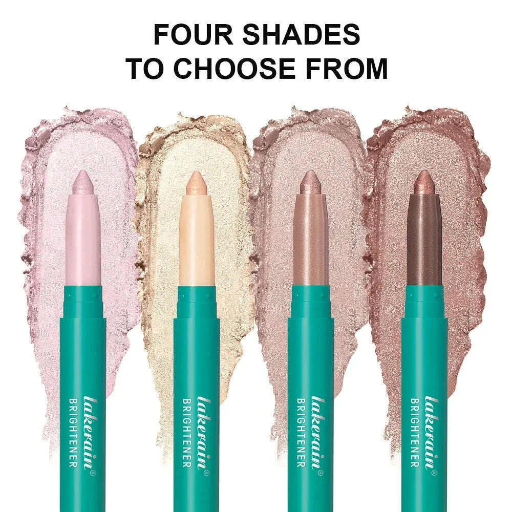 Eye Shadow Lying Silkworm Highlighter Pen Eyes Makeup Pink Pearl High-gloss Brightening Glitter Eyeshadow Stick with Sharpener