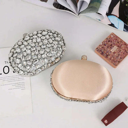 Golden Birthday party Luxury Crystal Silver Diamond Evening Bags Women Party Purse Wedding Pink Bridal Boutique Clutch Bags