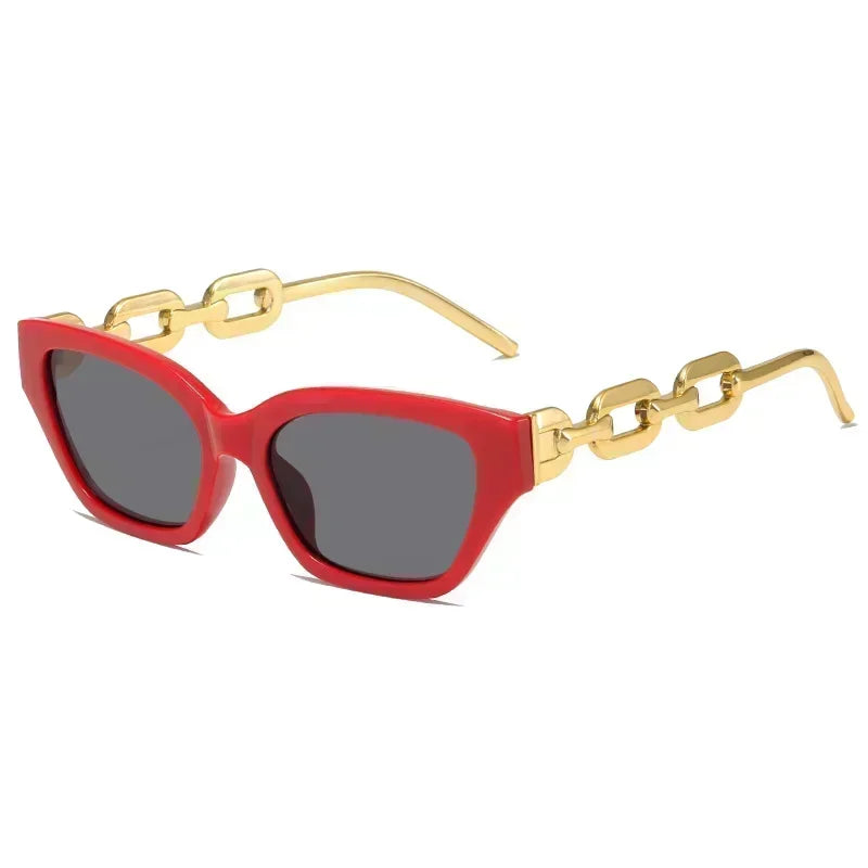 2024 New Fashion Cat Eye Sunglasses Women Vintage Brand Designer Glasses Black Sun Glasses Female UV400 Golden Eyewear