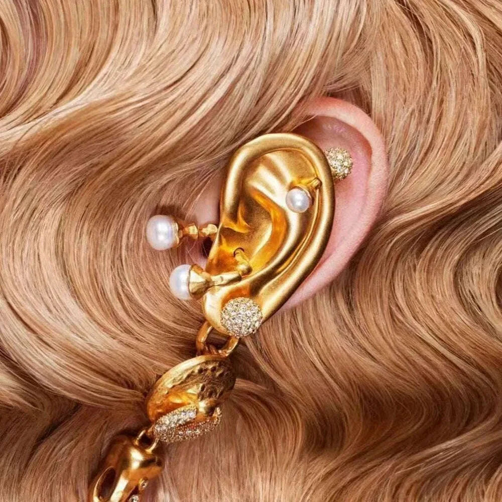 Vintage Exaggerated Irregular Alloy Dangle Earrings for Women Jewelry Baroque Style Party Show Statement Earrings Accessories