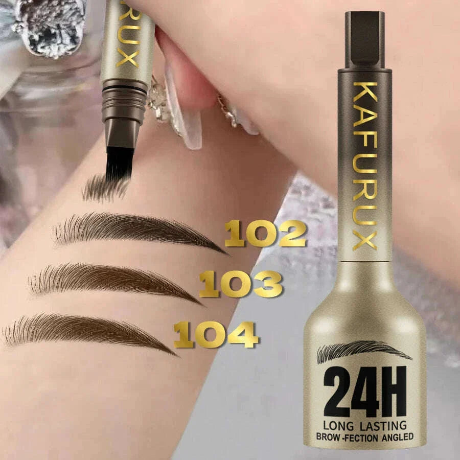 3D Dye Eyebrow Pencil Hairling Anti-smudge Waterproof Long Lasting Black Brown Large Brush Natural Wild Eyebrow Enhancers Cream