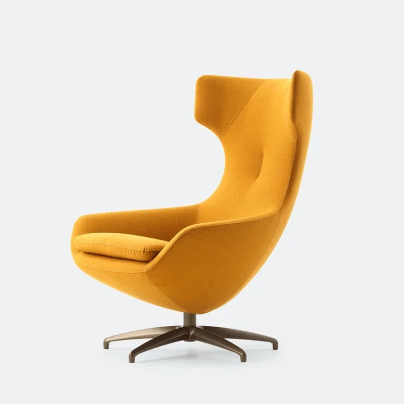 A Modern simple leisure lounge chair OEM designer Hotel High back chair living room swivel armchair