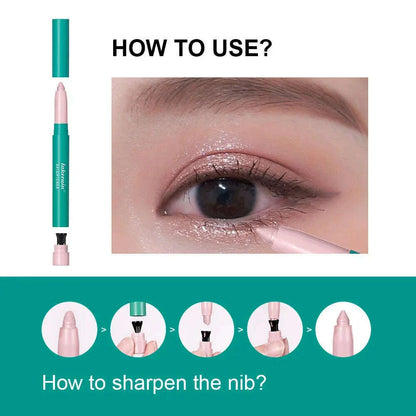 Eye Shadow Lying Silkworm Highlighter Pen Eyes Makeup Pink Pearl High-gloss Brightening Glitter Eyeshadow Stick with Sharpener