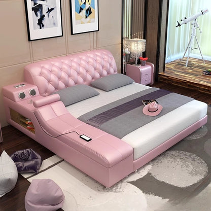 Massage chair double beds frame headboard frame twin luxury multifunctional beds king size storage modern bedroom furniture