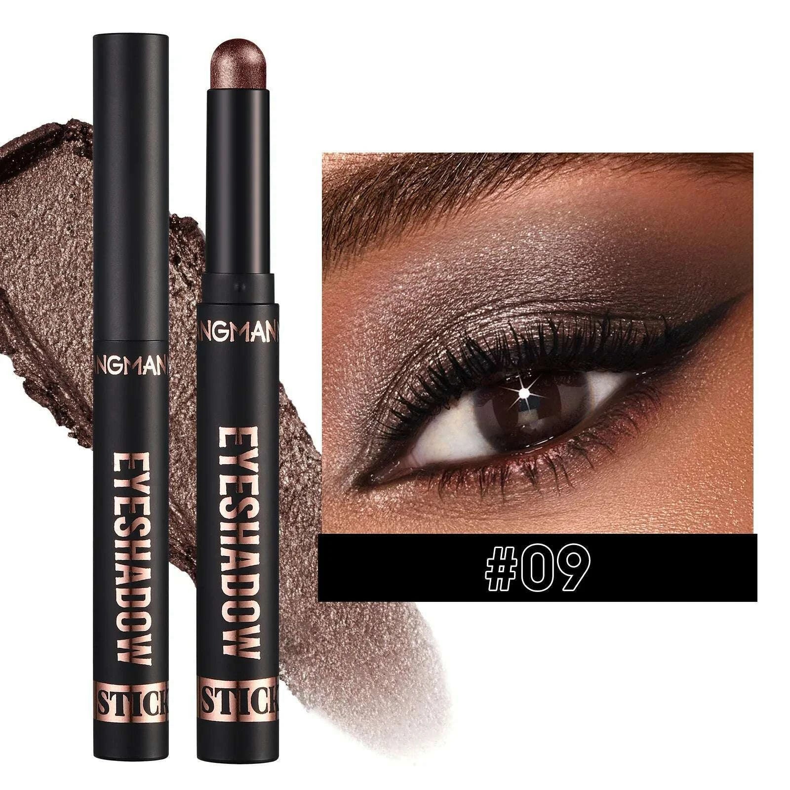 Smoky Dark Blue Eyeshadow Pencil Stick Waterproof Pearlescent 16 Colors Metallic Glitter Eye Shadow Highlighter Pen Makeup Tool