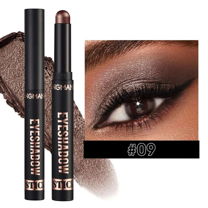 Smoky Dark Blue Eyeshadow Pencil Stick Waterproof Pearlescent 16 Colors Metallic Glitter Eye Shadow Highlighter Pen Makeup Tool
