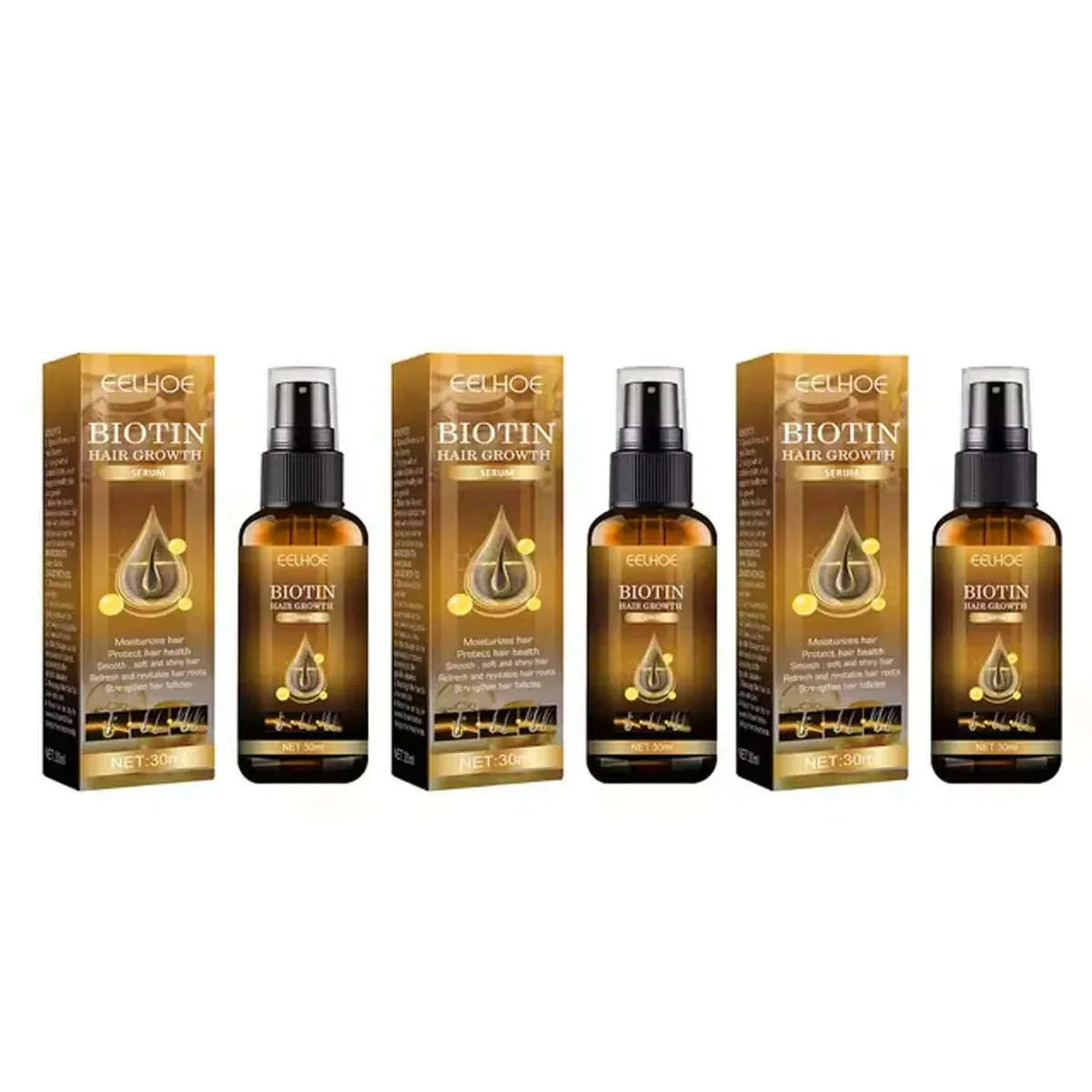 Biotin Fast Hair Growth Products Anti Hair Loss Serum Spray Prevent Baldness Treatment Scalp Beard Beauty Hair Care Product