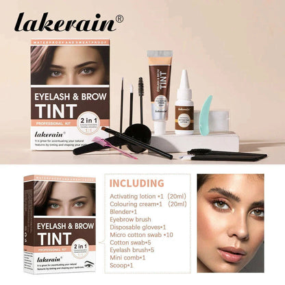Lakerain Eyebrow Tint Dye Professional Eyebrow Dye Waterproof Long-lasting Eyebrow Brow Kit Semi Permanent Home Use Pro Kit
