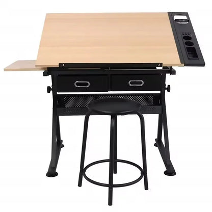 A Adjustable Height Wooden Drawing Table for Artwork, Study, Office, and Dining Ideal for Small Décor and Miniature Models