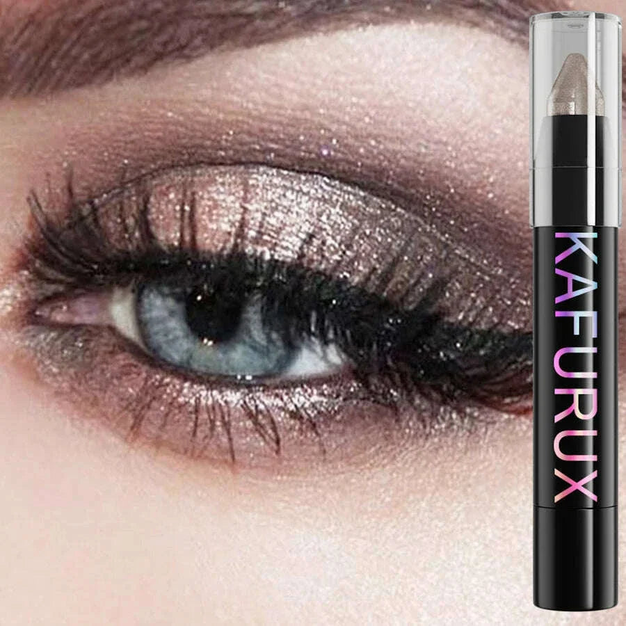 24 Colors Pearlescent Glitter Eyeshadow Eyeliner Pencil Waterproof Matte Nude Eye Shadow Eye Makeup Shimmer Highlighter Pen Tool