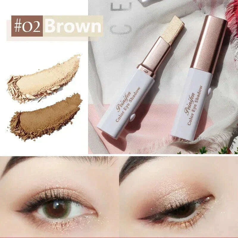 2 in 1 Pearly Glitter Highlighter Eyeshadow Stick Waterproof Long Lasting Shimmer Eye Shadow Eyeliner Lazy Beauty Eyes Make Up