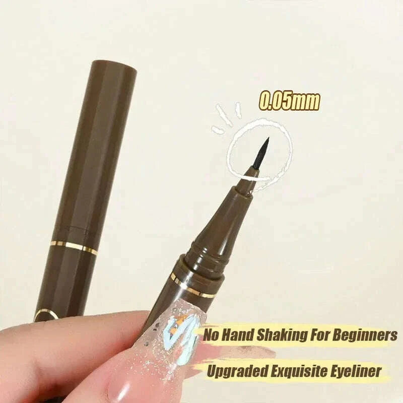 0.05mm Ultra Fine Liquid Eyeliner Black Brown Waterproof Long Lasting Smooth Eyeliner Eyelash Pencils Quick-dry Eye Makeup Tool