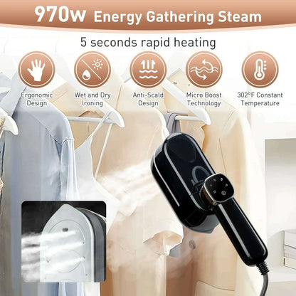 New Foldable LED Digital Display Steam Iron Portable Three-speed Adjustable Steamer 1500W High-power Home Travel Iron