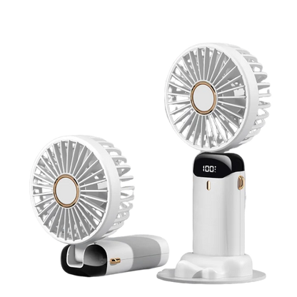 5 Speed Adjustable Intelligent Digital Display USB Folding Neck Hanging Fan Portable Charging Model Portable Cooling Device