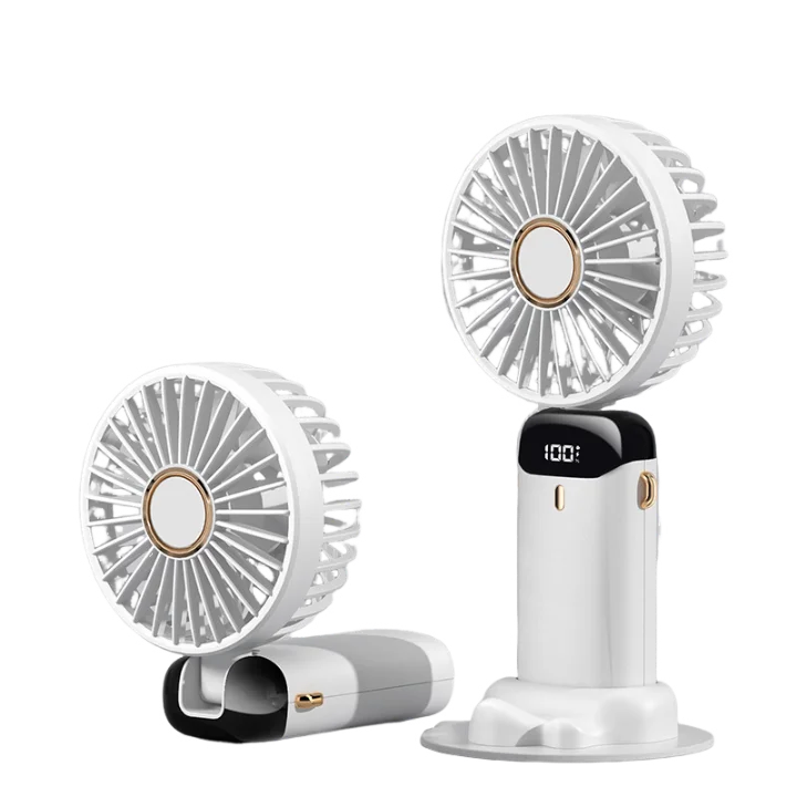5 Speed Adjustable Intelligent Digital Display USB Folding Neck Hanging Fan Portable Charging Model Portable Cooling Device