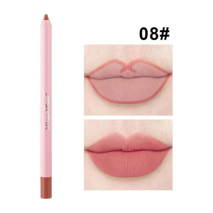 12 Colors Nude Matte Lipstick Pen Lip Liner Pencil Waterproof Long Lasting Lipgloss Plum Pink Plump Lip Stain Korean Cosmetics