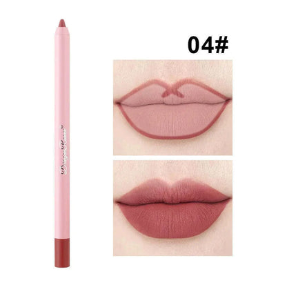 12 Colors Nude Matte Lipstick Pen Lip Liner Pencil Waterproof Long Lasting Lipgloss Plum Pink Plump Lip Stain Korean Cosmetics