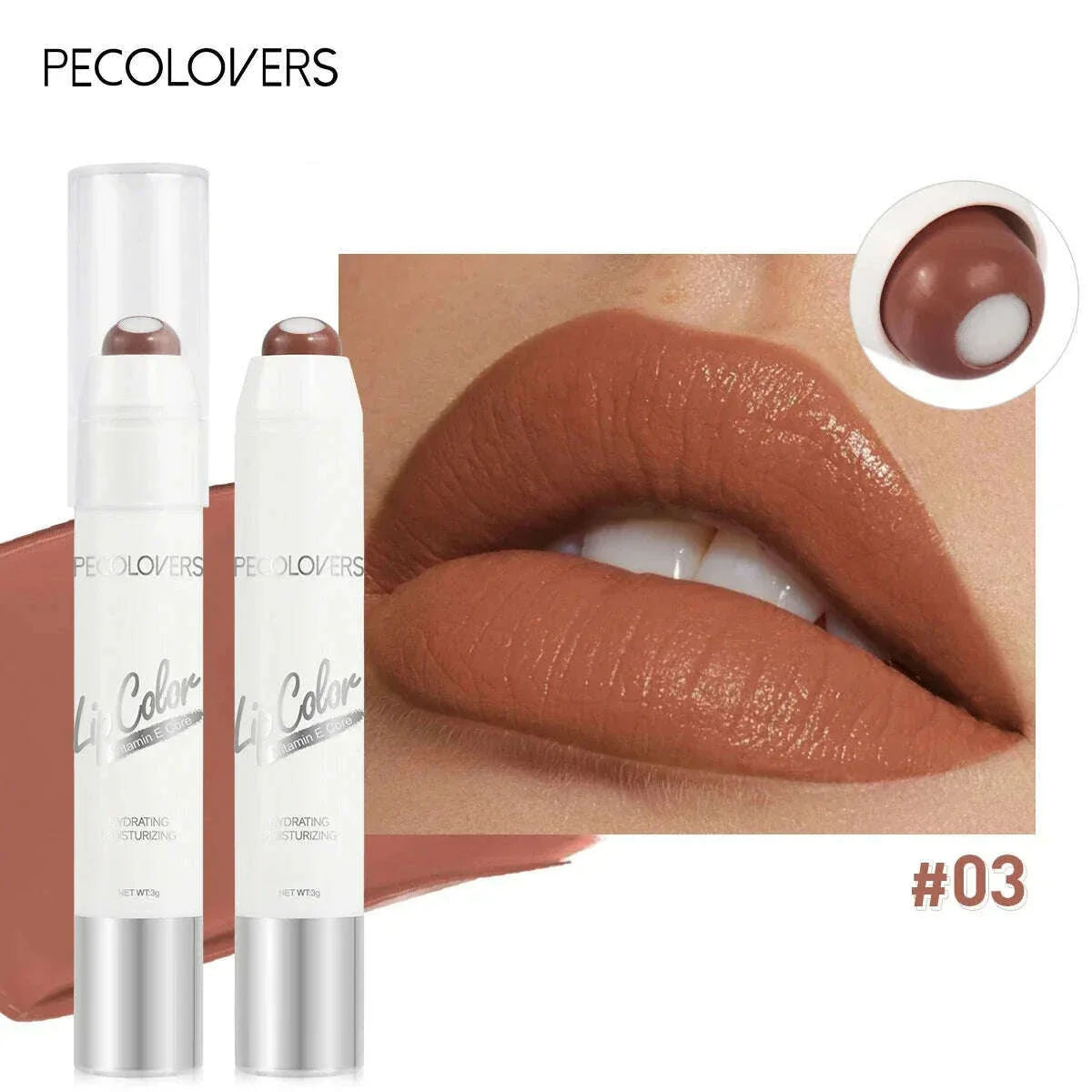 2-in-1 Nude Lipstick Matte Red Lip Balm Moisturizing 6 Colors Sandwich Lipstick Waterproof Long Lasting Non-stick Cup Lip Stick