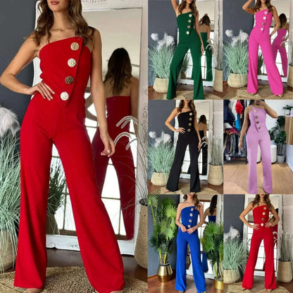 Elegant Jumpsuit for Women Dressy Sexy Off Shoulder Wide Leg Pant Suit One Piece Party Outfits  Wide Leg Pant Suit houlder Wide
