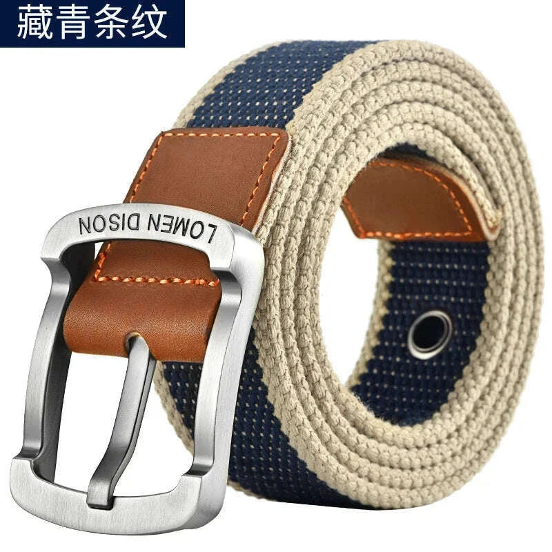Men's and women's belt needle buckle canvas belt casual cargo belt Korean version of the tide male student youth outdoor belt