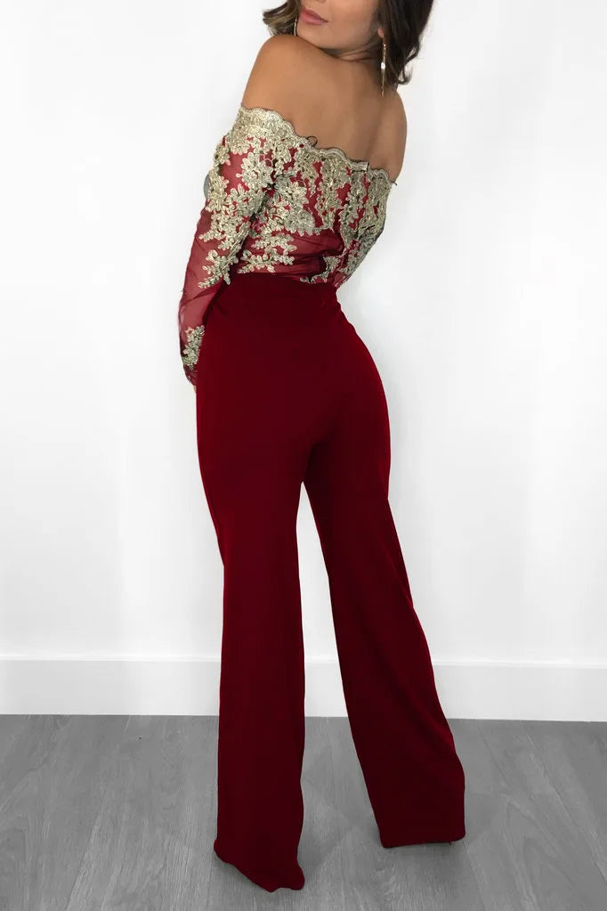 Elegant Lace Stitching Jumpsuit 2025 Summer Wide Leg Pants Romper Women Casual Office Playsuit Holiday Communting Overalls Mujer