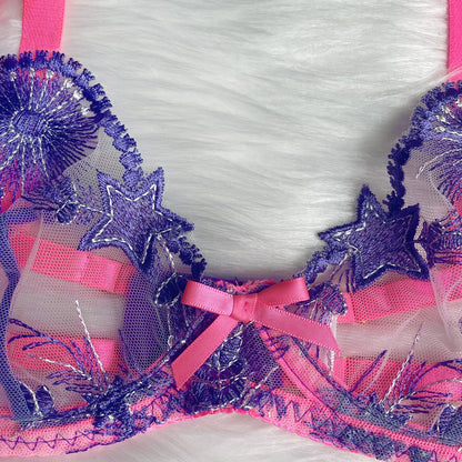 Bra set Tight fitting thin transparent mesh embroidery sexy underwear woman sexy lingerie 2 pieces sexy set women's Sex shop xxx
