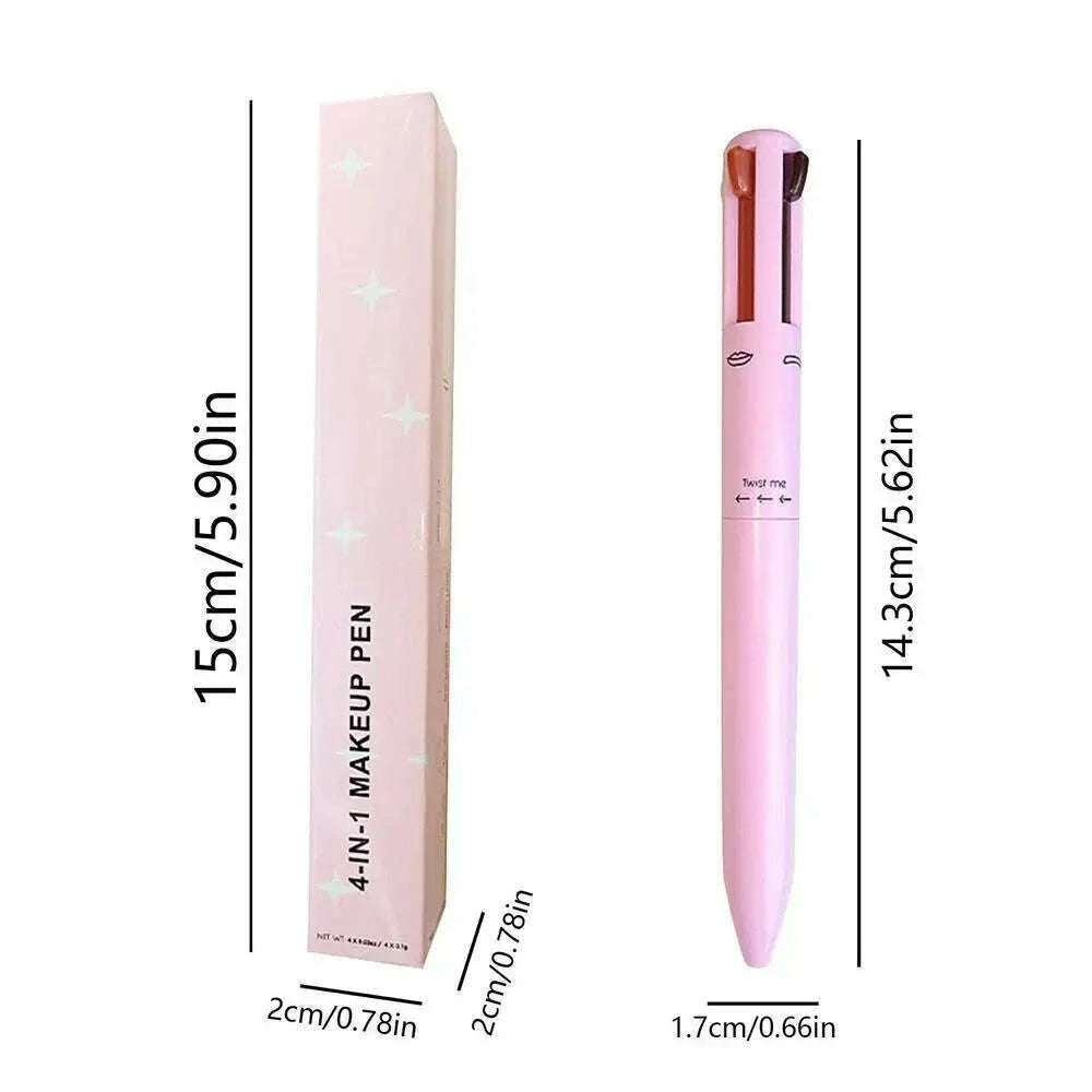 4 In 1 Makeup Pen Eyebrow Pencil Waterproof Drawing Eye Brow Long Lasting Easy Wear Eyeliner Eyebrow Pen Sweatproof Makeup Pen
