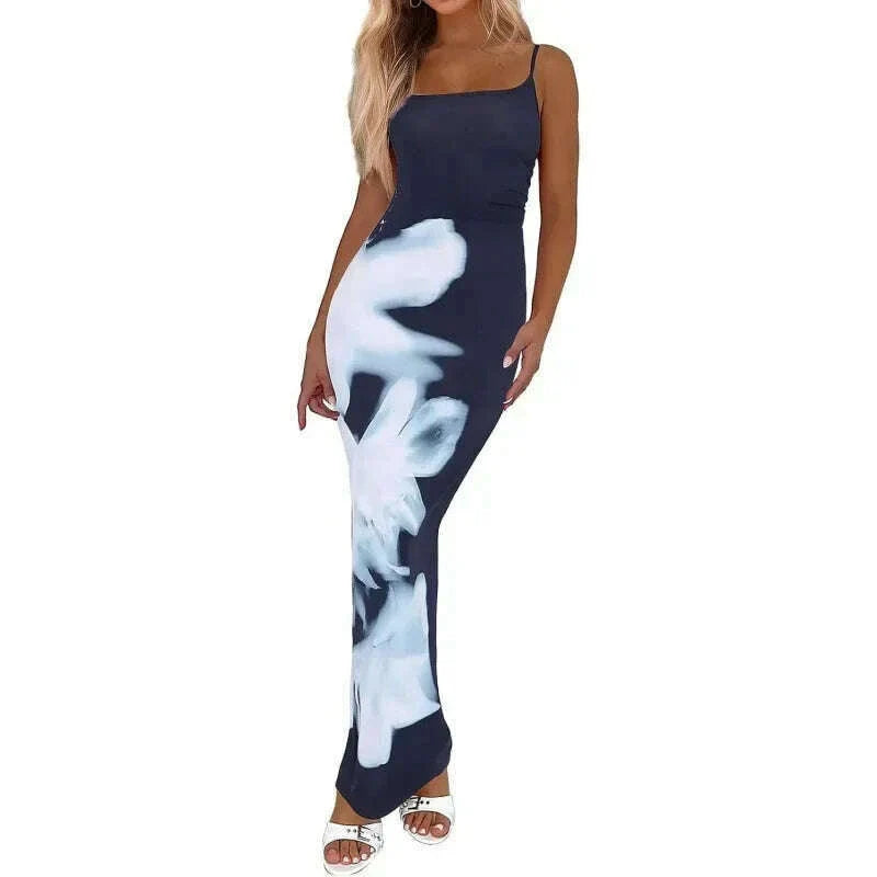 Sexy Tight Floral Print Strapless Dress Spring Summer New Arrival Cross-Border Hot Sale Ins Style Women's Ankle-Length Gown
