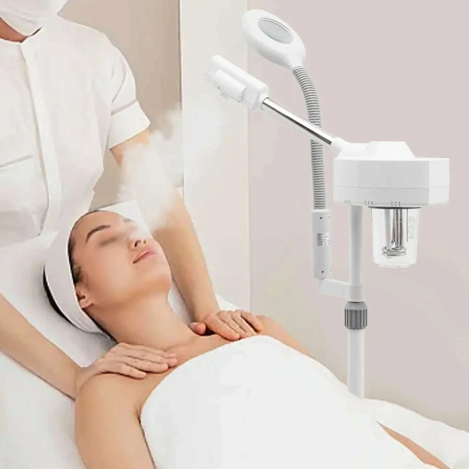 2 in 1 Combi Unit Steamer Magnifying Lamp Magnifying Lamp Hot Vapozone Ozone Streamer Steam Device Facial Sauna Machine 750W