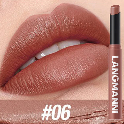 12 Color Matte Lipstick Pencil Waterproof Long Lasting Non-Stick Cup Lip Stain Tint Cosmetic Nude Lipstick Pen Makeup Maquillage
