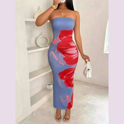New Women's Dresses Summer Vintage Strap Casual Slim Elegant Evening Sleeveless Night Ruffles Sexy Maxi Long Dress Vestidos Sexy