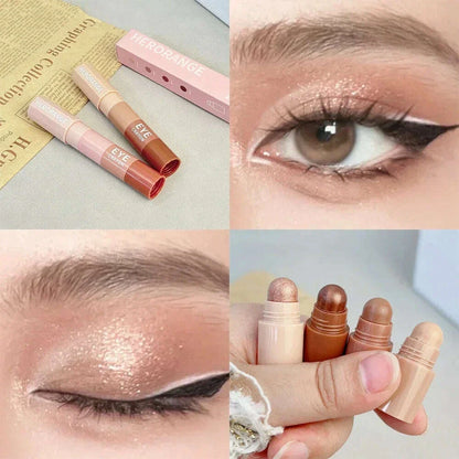 4 In 1 Pearlescent Eyeshadow Stick Highlighter Makeup Waterproof Lasting Glitter Eye Shadow Eyeliner Stick Eyes Makeup Cosmetics