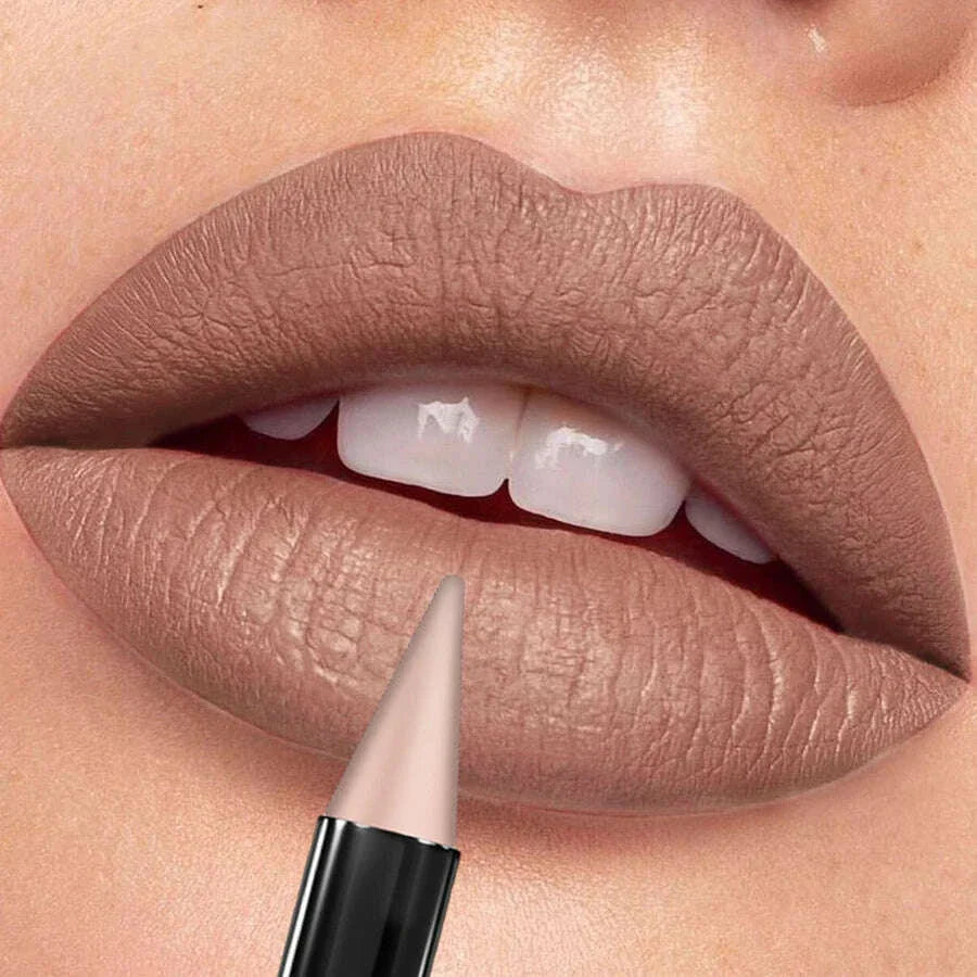 1pc Matte Sexy Lipstick Non Fading Brown lipliner Pen Contour Tint Lipstick Lasting Eye and Lip Makeup on offer Waterproof lip
